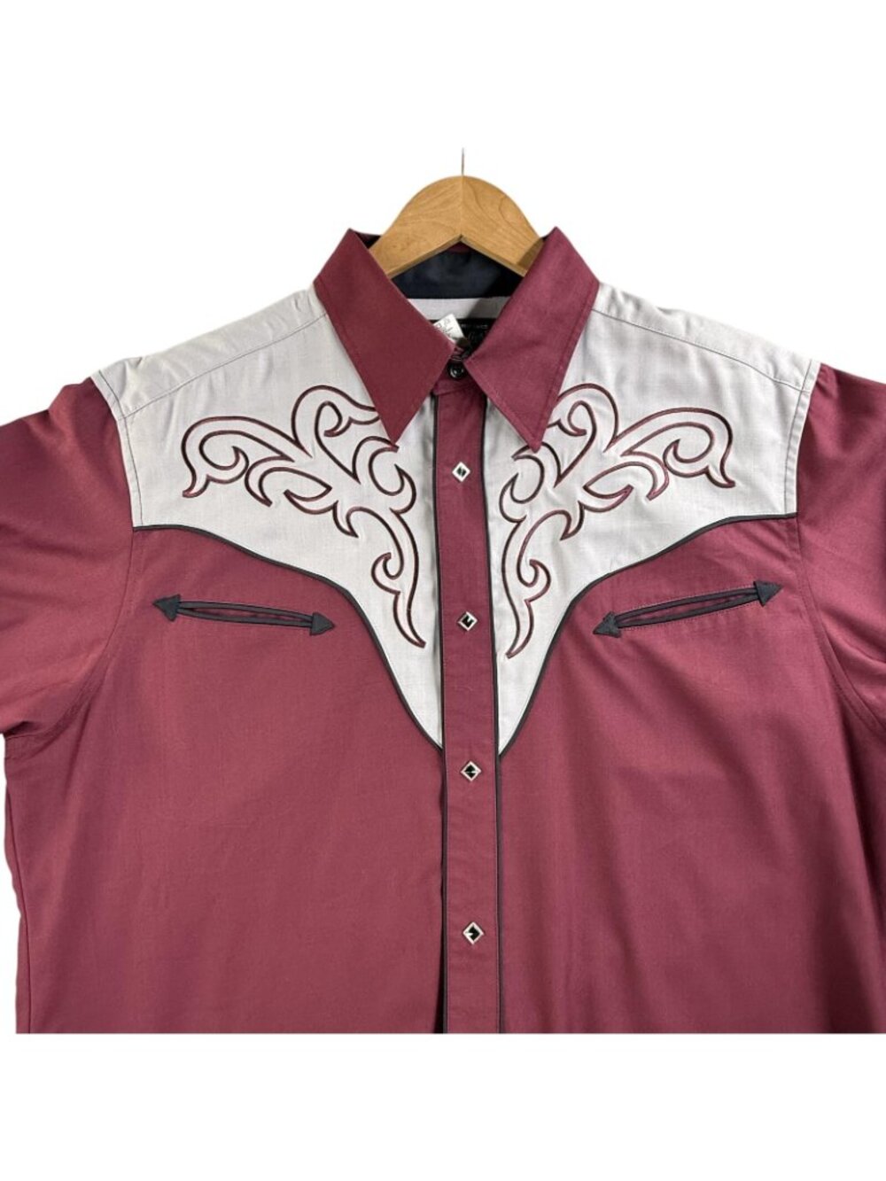 Wrangler Shirt Mens XL Red Colorblock Western Snap Long Sleeve Embroidered Yoke - Picture 4 of 16